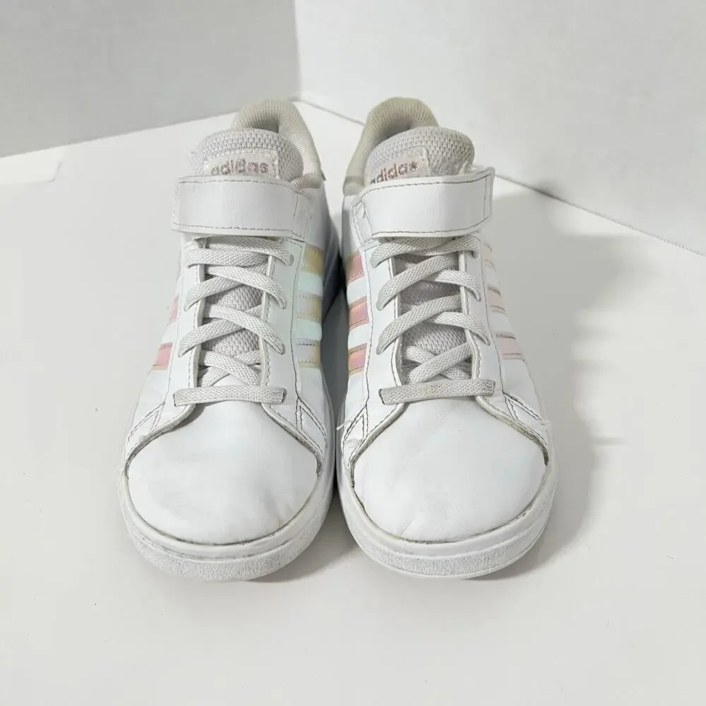 Adidas Children's Girls Grand Court 2.0 - Cloud White/Iridescent Size 2